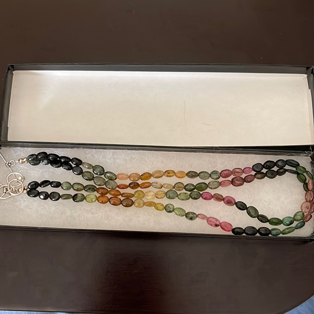 Beautiful rich colors of natural tourmaline double strand Beads